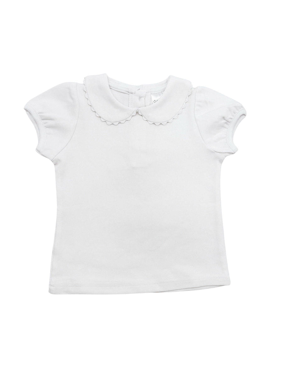Scalloped Collared Girls Shirt