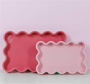 Blush Wave Wooden Tray (Set of 2)