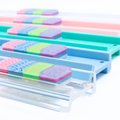 MAHJONG RACKS | Premium Acrylic | 4 Racks + 4 Pushers: Tortoiseshell