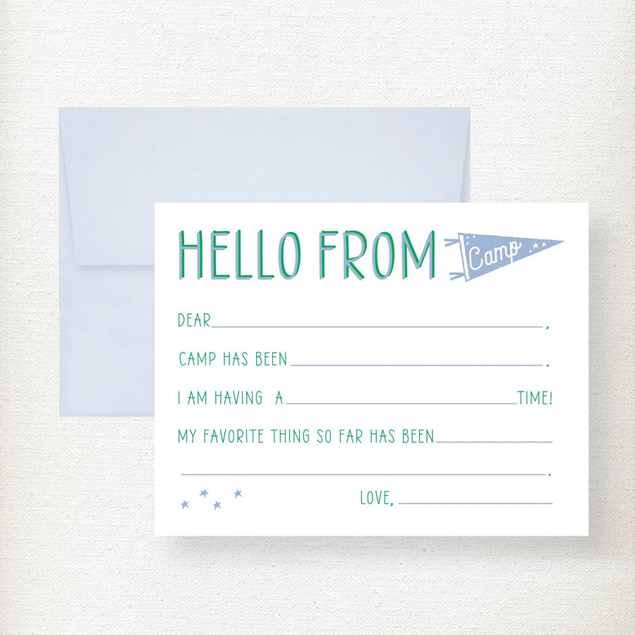 Kids Camp Banner Fill in Thank You Note Card