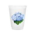 Blue Hydrangea Frosted Cups | Set of 6