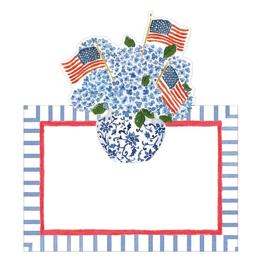 Flags and Hydrangea Place Cards
