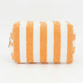 Striped Terry Cloth Cosmetic Pouch Bag