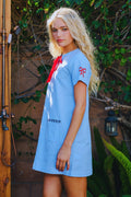 Cotton Linen Embroidered Mini Dress