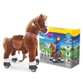 PonyCycle Ride-On Brown Horse | Plush Animal Riding Pony Toy