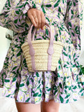 The Abby Straw & Leather Tote