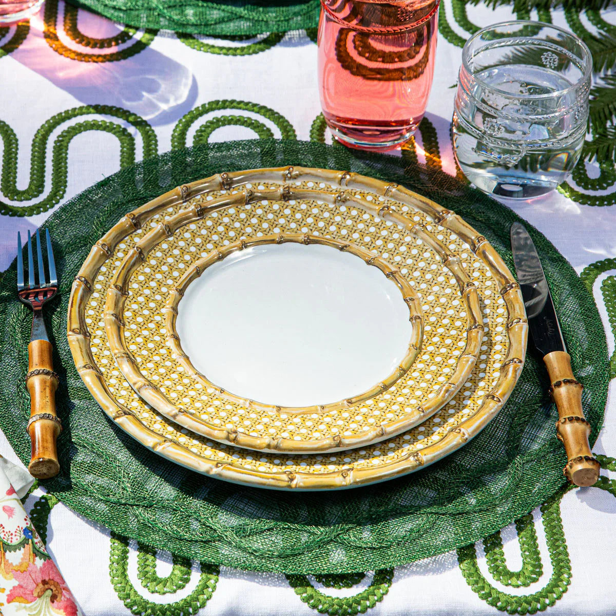 Caning Melamine Dessert/Salad Plate - Natural