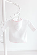 Baby Bathrobe – White with Pink Dots