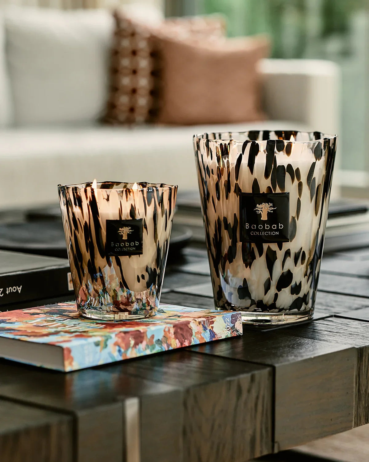 SCENTED CANDLE PEARLS BLACK "24cm"