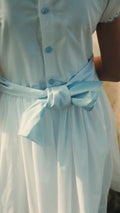 Cassis White Short Sleeve Smocked Dress