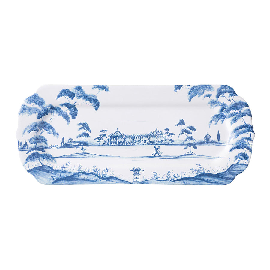 Juliska Country Estate Deft Blue Hostess Tray Garden Party 15”