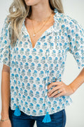 Victoria Dunn Bristol Blouse Cabana Blue