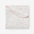 Pink Bow Organic Double Layer Swaddle Blanket