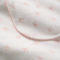 Pink Bow Organic Double Layer Swaddle Blanket