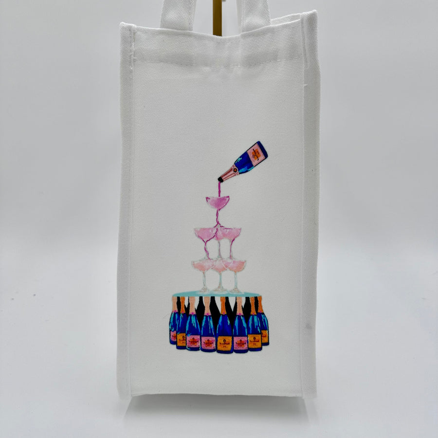 Champagne Fountain Fabric Wine Bag