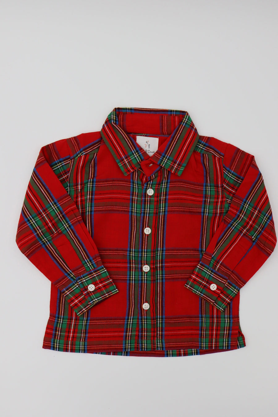 Maddie & Connor Boy Red Tartan Plaid Shirt