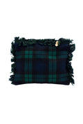 Blackwatch Plaid Flat Zip Fringe Pouch Small