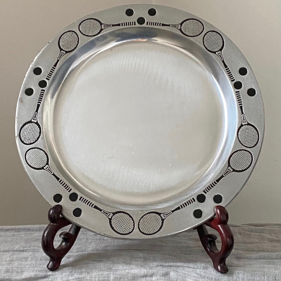 Pewtarex Trophy Plate Dish With Tennis Rim