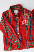 Maddie & Connor Boy Red Tartan Plaid Shirt