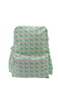 Kids Coated Fabric Backpack-Green Puppy Print