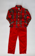 Maddie & Connor Boy Red Tartan Plaid Shirt