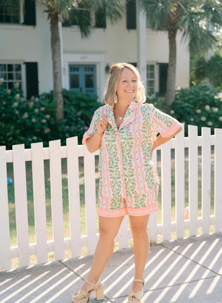 CELINE SHORT PJ SET | ROSE GARDEN