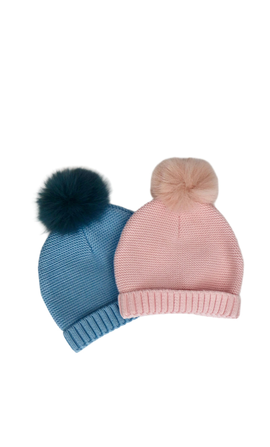 Kids' Faux Fur Pompom Knit Hat