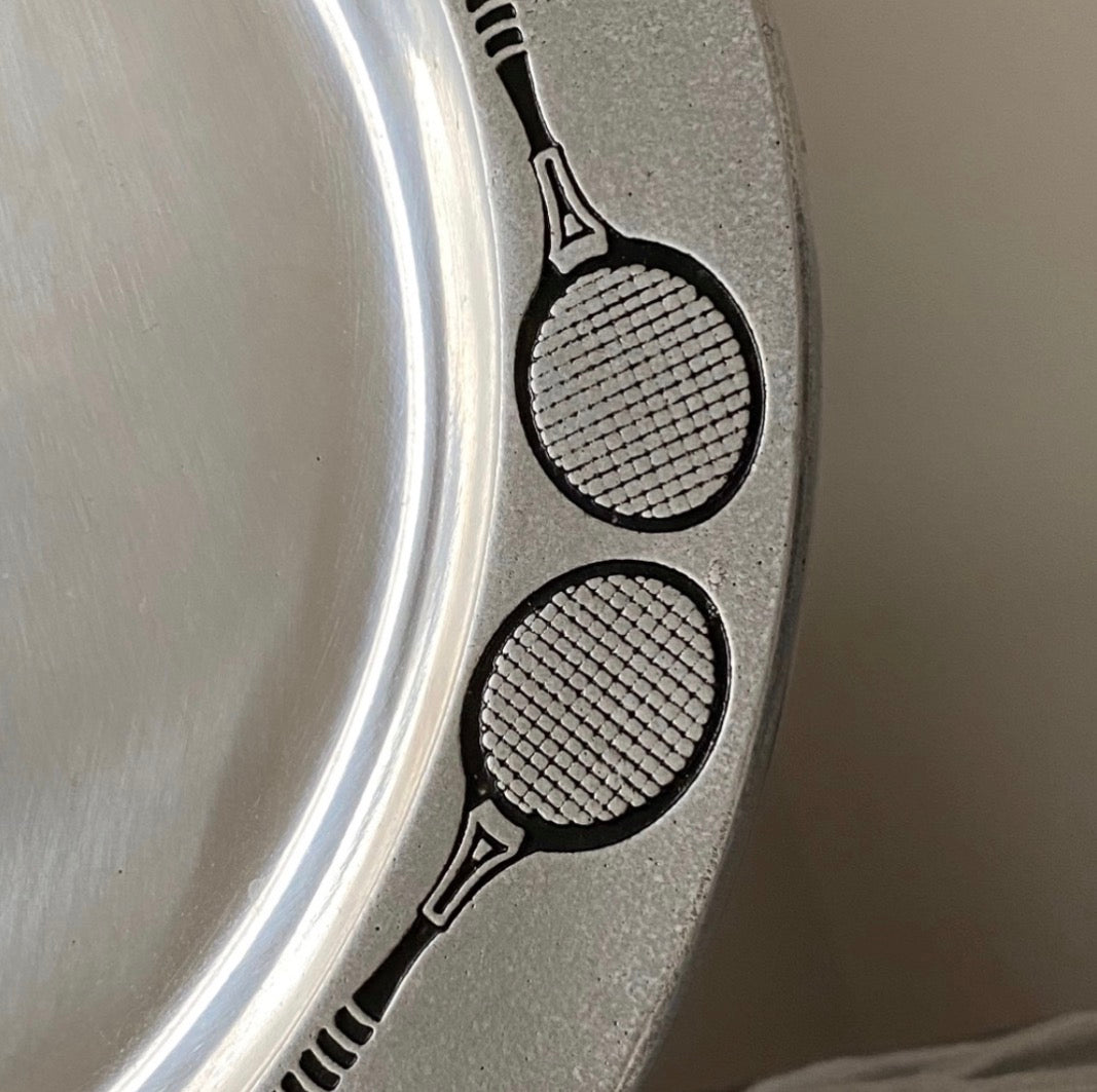 Pewtarex Trophy Plate Dish With Tennis Rim