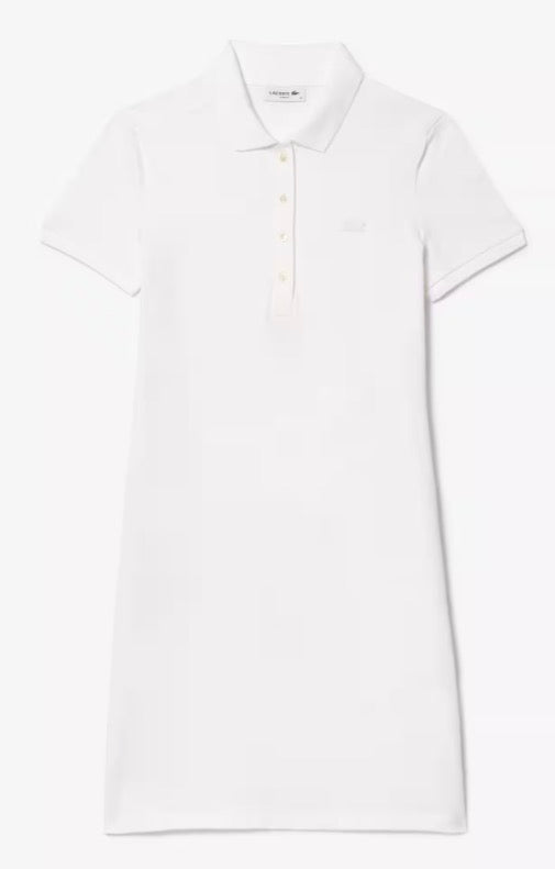Lacoste Slim Fit Stretch Mini Piqué Polo Dress- white (women’s)