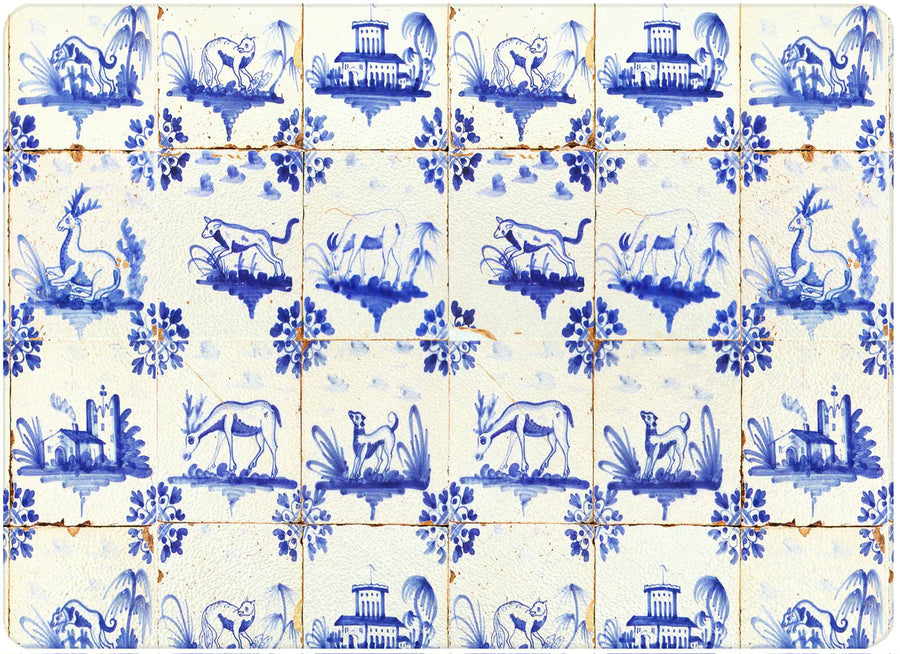 Delft Tiles Glass Cutting Board