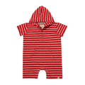 Charlie hooded romper red