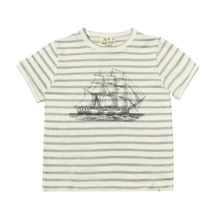Newquay Grey Boat Printed Tee