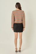 Striped Knit Jacket Cardigan