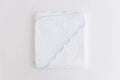 Hooded Towel with Embroidered Dots – Blue or Pink
