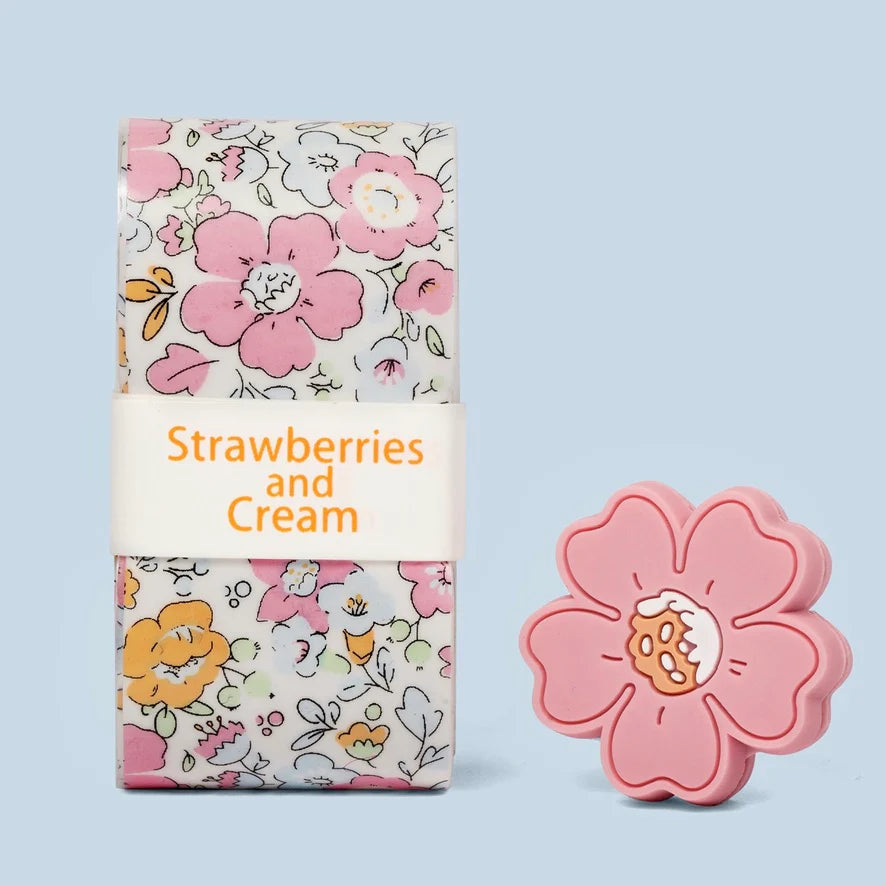 Strawberries and Cream Overgrip & Dampener Set (Pink Flowers)