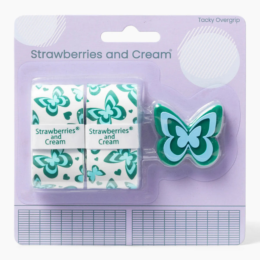 Strawberries and Cream Overgrip & Dampener Set (Mint Garden)