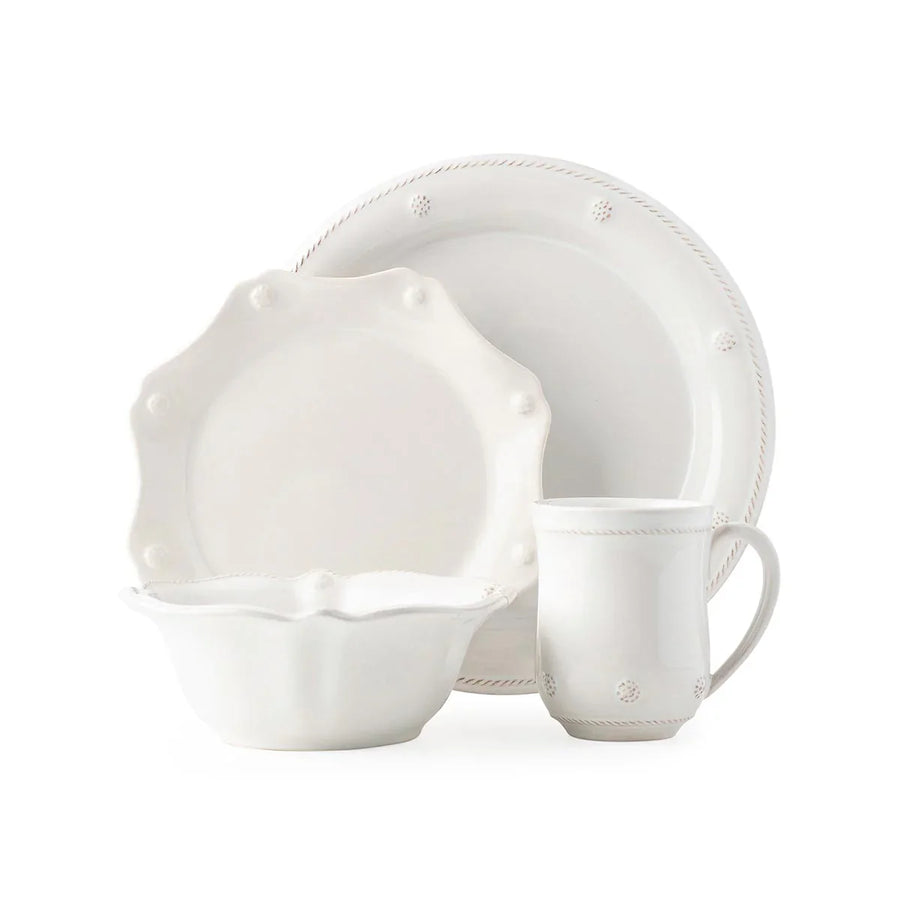 Juliska Berry & Thread 4pc Place Setting with Mug and Cereal - Whitewash