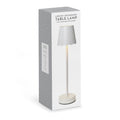 White LED Portable Cordless Table Lamp with Scalloped Edge Shade