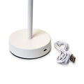 White LED Portable Cordless Table Lamp with Scalloped Edge Shade