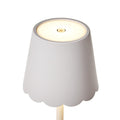 White LED Portable Cordless Table Lamp with Scalloped Edge Shade