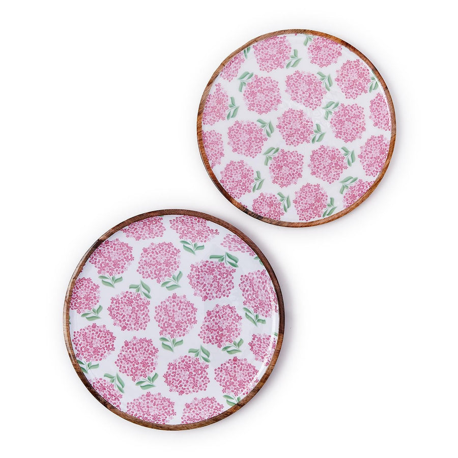 Pink Hydrangea Hand-Crafted Wood Tray