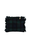 Blackwatch Plaid Flat Zip Fringe Pouch Small