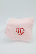 Monogram Custom Ruffle Trim Burp Cloth