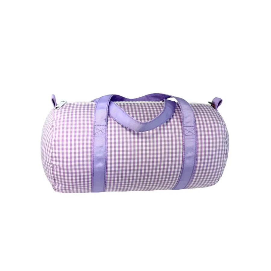 Lilac Gingham Duffel Bag