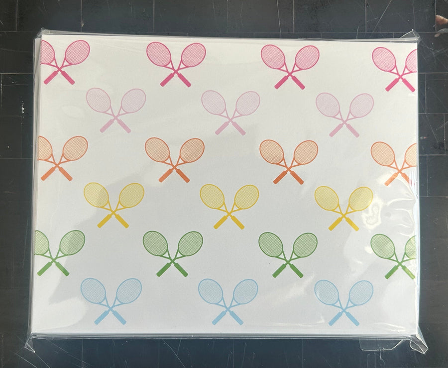 tennis rainbow note cards