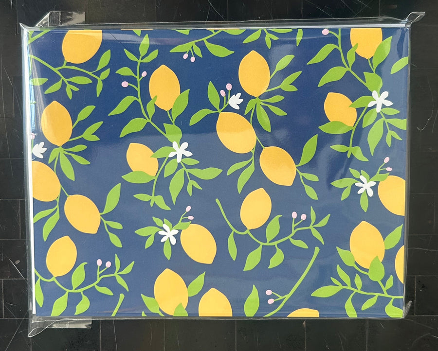 floral and lemon note cards