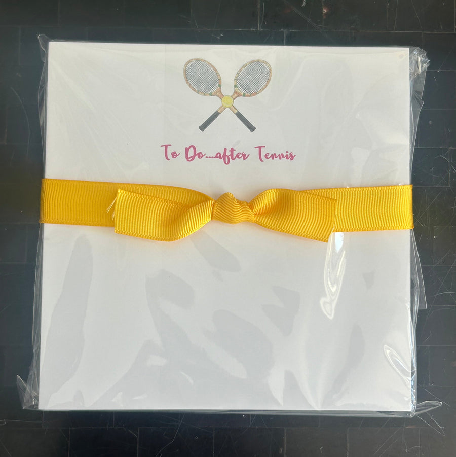 to do after...Tennis chubbie notepad