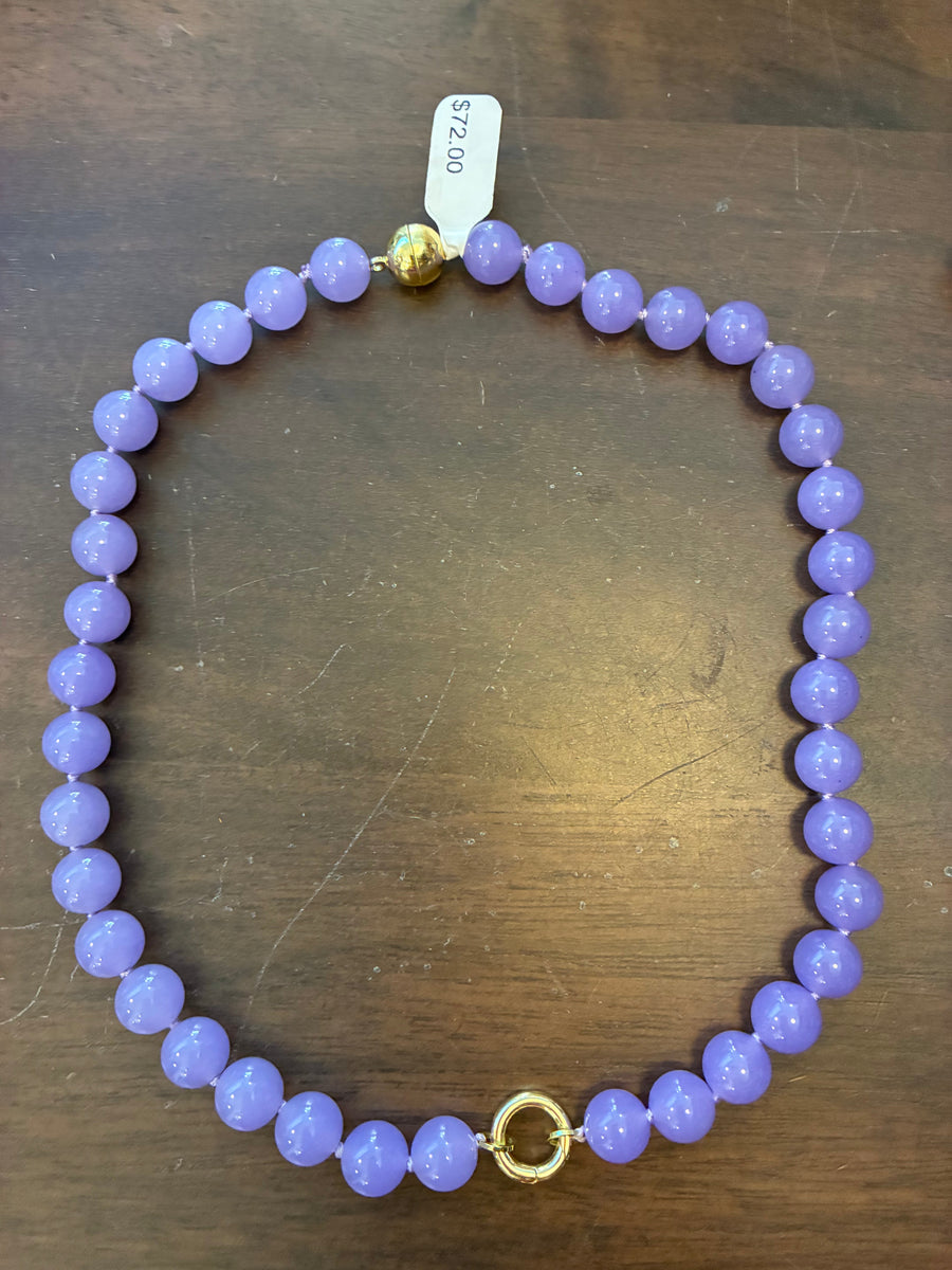 Purple Beaded Magnetic Necklace