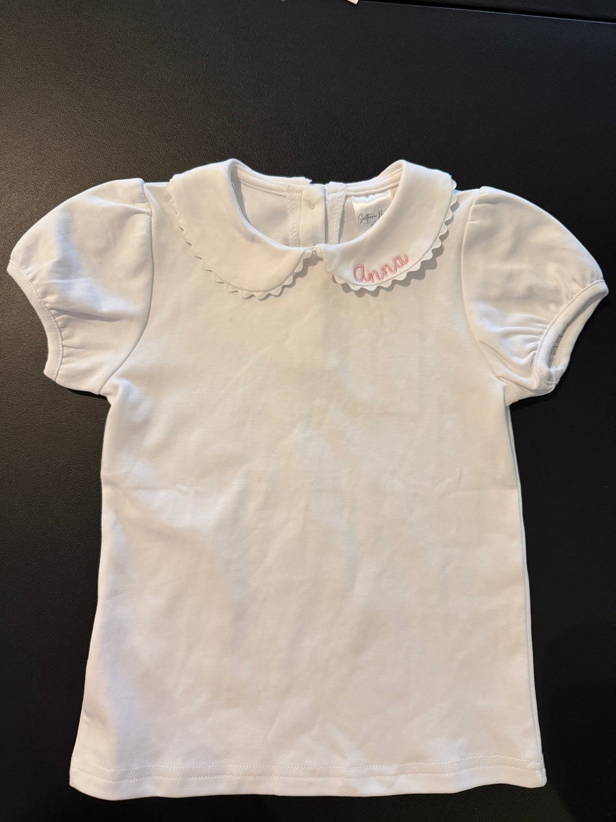 Scalloped Collared Girls Shirt