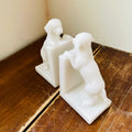Faux Marble Playful Puppy Bookends